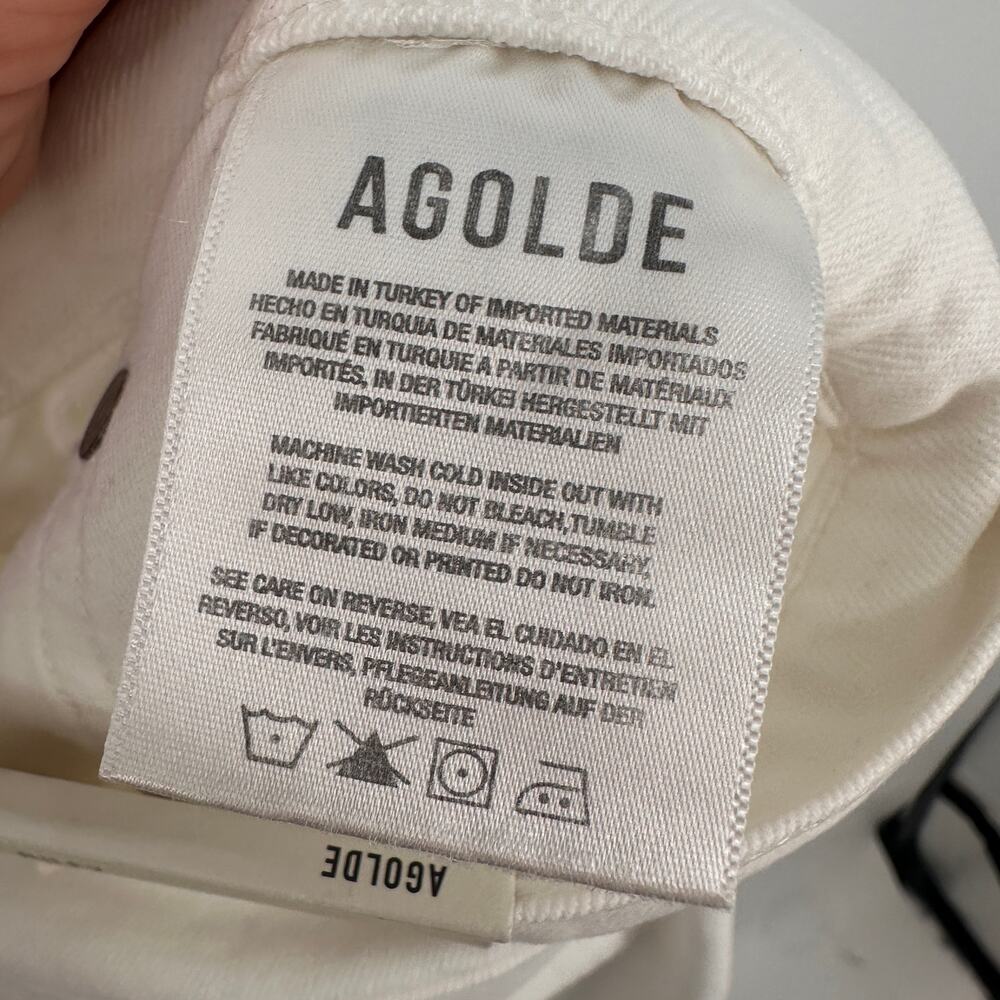 AGOLDE New Riley Crop Ankle Denim Jean in White Whip // 31 - Picture 10 of 12